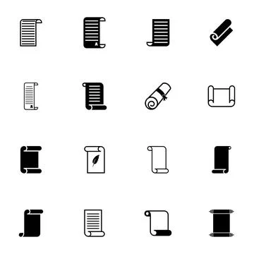 Scrolls and Papers icon - Expand to any size - Change to any colour. Perfect  Illustrazione stock