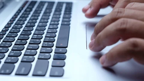 Scrolls track pad laptop Stock Footage 77174437