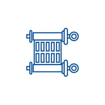 Scroll,torah line icon concept. Scroll,torah flat vector symbol, sign, outline 스톡 일러스트