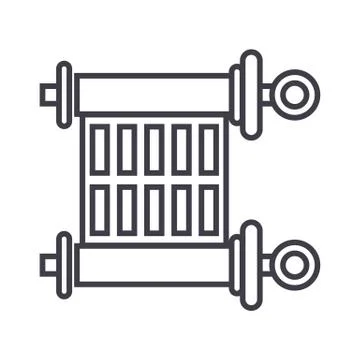 Scroll,torah vector line icon, sign, illustration on background, editable Stock Illustration