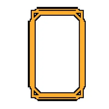 Scrollwork victorian border frame pixel art vector illustration Stock Illustration