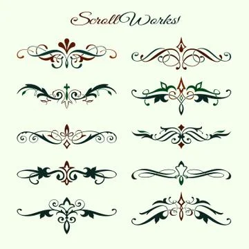 Scrollworks Design Elements Illustrazione stock