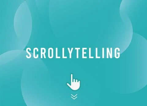 Scrollytelling - scroll and storytelling concept. Some elements on webpage move Stock Illustration