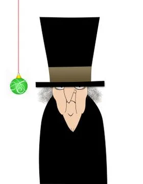 Scrooge isolated on white Stock Illustration