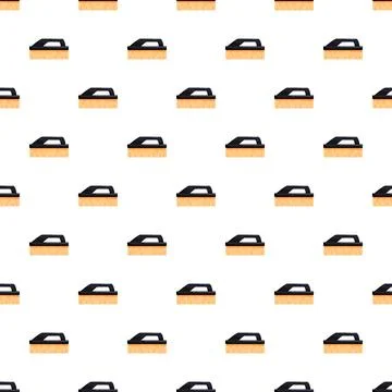 Scrub brushes repeating seamless pattern on white background Stock Illustration