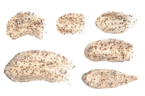 Scrub sample isolated on white background. Set of scrub smudges. Stock Photos