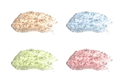 Scrub sample isolated on white background. Set of scrub smudges. Stock Photos