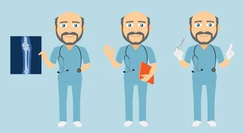 Scrub Suit Surgeon Set Stock Illustration