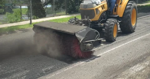 Scrubber asphalt road sweeper Stock Footage 275081282