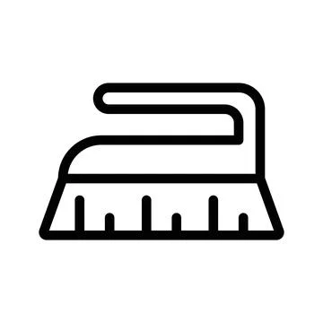 Scrubbing brush icon linear logo mark in black and white Illustration