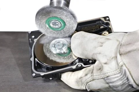 Scrubbing a hard disk open hard disk gets scrubbed Copyright: xZoonar.com/... Stock Photos