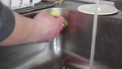 Scrubbing A Sink Basin Stock Footage 237966499