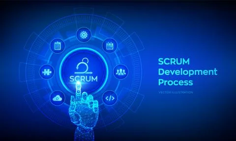 SCRUM. Agile development methodology process. Iterative sprint methodology. P イラスト素材