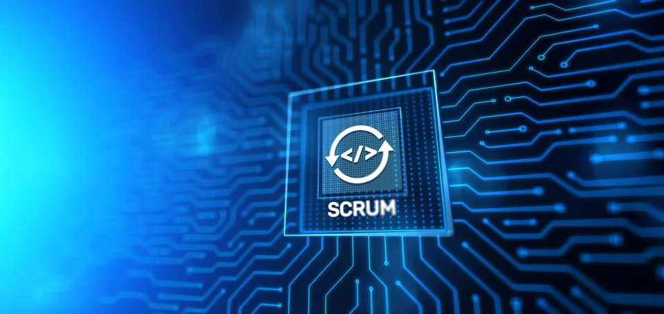 SCRUM, Agile development methodology, programming and application design Stockillustratie