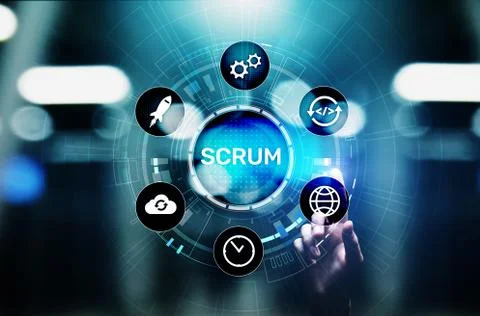 SCRUM, Agile development methodology, programming and application design Stock Photos