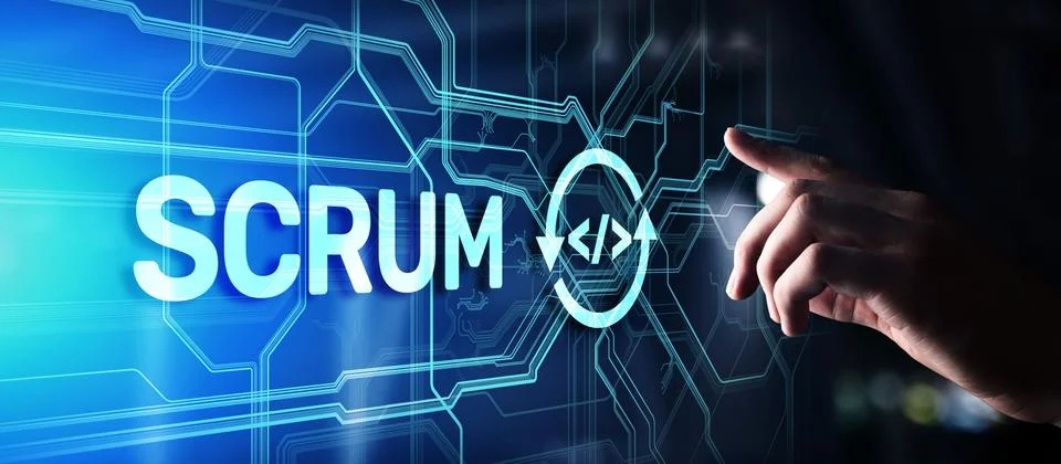 SCRUM, Agile development methodology, programming and application design 스톡 사진