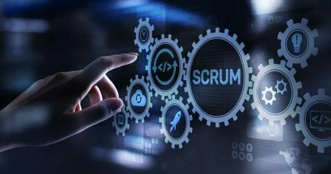 SCRUM, Agile development methodology, programming and application design Foto stock