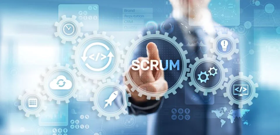 SCRUM, Agile development methodology, programming and application design Foto stock