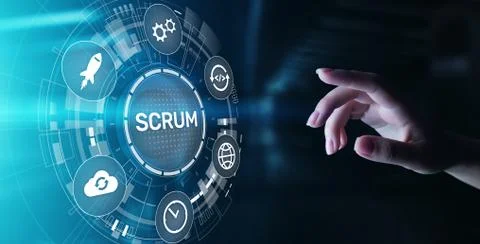SCRUM, Agile development methodology, programming and application design Foto stock