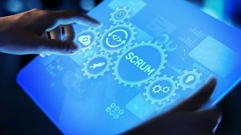 SCRUM, Agile development methodology, programming and application design 스톡 사진