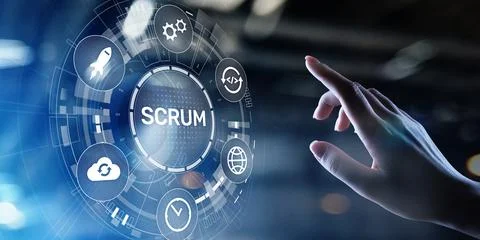 SCRUM, Agile development methodology, programming and application design Stock Photos