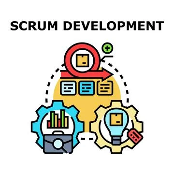 Scrum agile development process methodology concept Illustrazione stock