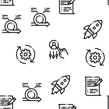 Scrum Agile Seamless Pattern Vector Stock Illustration