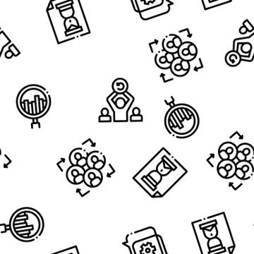 Scrum Agile Seamless Pattern Vector Stock Illustration