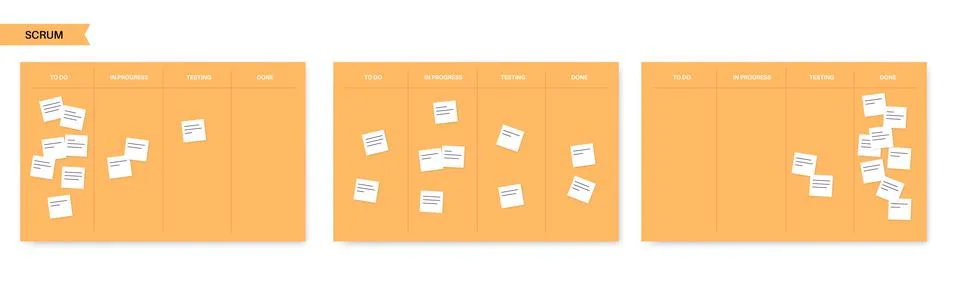Scrum board methodology Stock Illustration