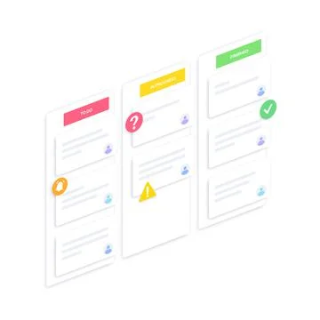 Scrum board methodology Illustrazione stock