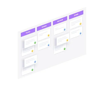 Scrum board methodology Stock Illustration