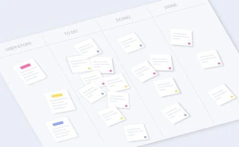 Scrum board methodology Stock Illustration
