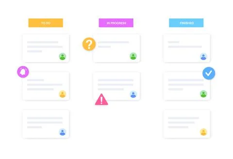 Scrum board methodology Stock Illustration
