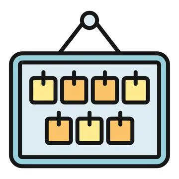 Scrum board with sticky notes for project management planning Stock Illustration