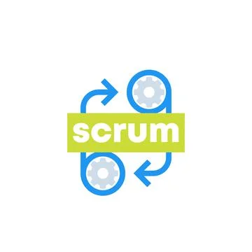 Scrum development icon on white 스톡 일러스트