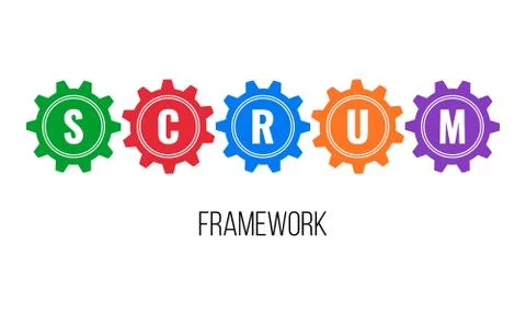 SCRUM framework, gears concept Stock Illustration
