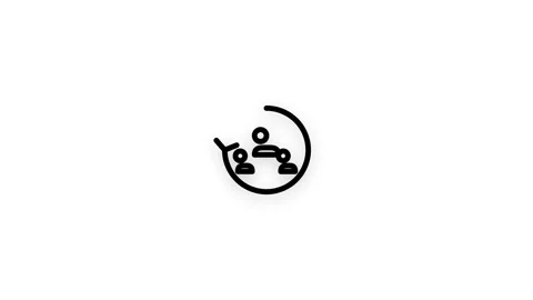 Scrum Line Icon Animation Loop White Background Stock Footage 338423970