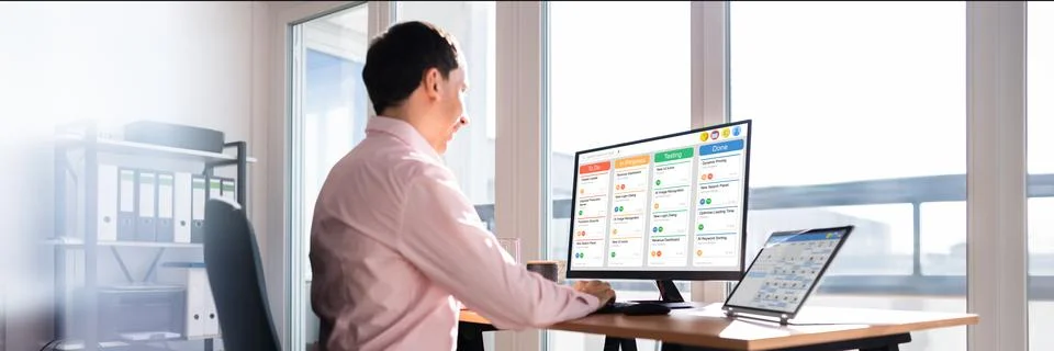 Scrum Manager Agile Software Project Stock Photos
