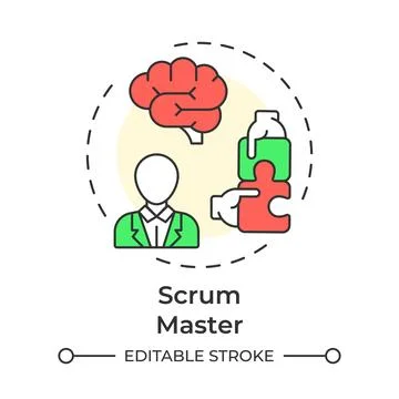 Scrum master multi color concept icon Stock Illustration
