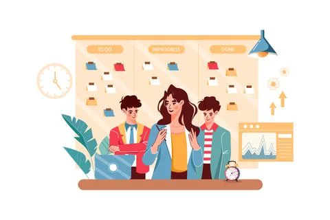 Scrum Meeting Stock Illustration