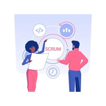 Scrum meeting isolated concept vector illustration. Ilustración de archivo