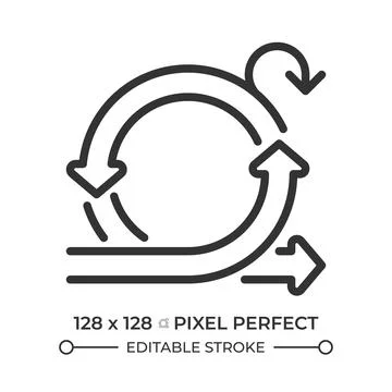 Scrum pixel perfect line icon Stock Illustration