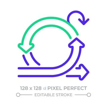 Scrum pixel perfect two color line icon Stock Illustration