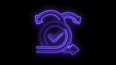 Scrum process cycle with neon glowing agile methodology and project management Stock Footage 330777505