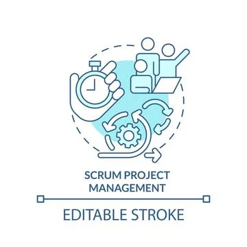 Scrum project management turquoise concept icon Illustrazione stock