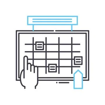 Scrum task board line icon, outline symbol, vector illustration, concept sign イラスト素材