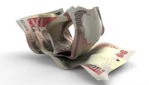 Scrunched up indian rupee notes Illustrazione stock