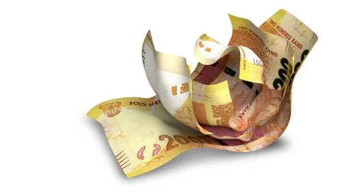 Scrunched up south african rand notes Stock Illustration