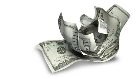Scrunched up us dollar notes Stock Illustration