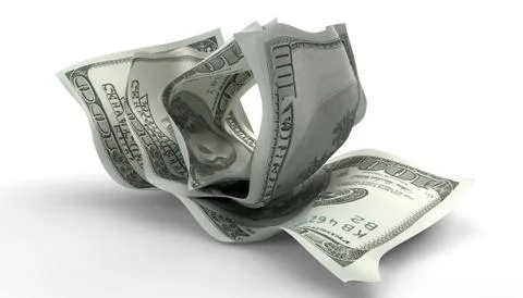 Scrunched up us dollar notes Stock Illustration